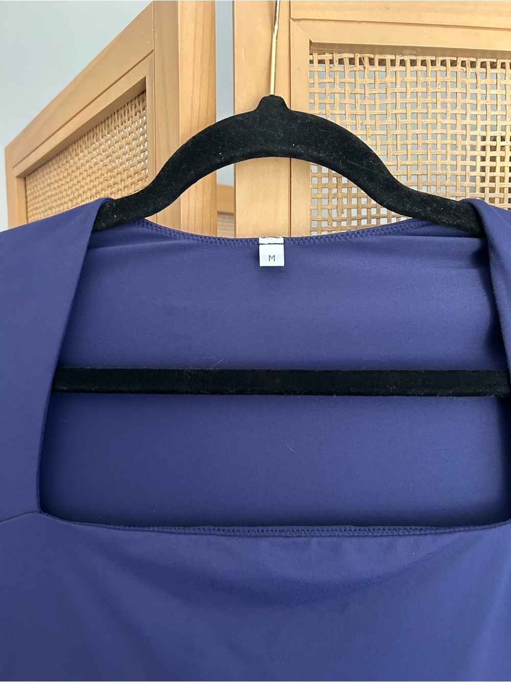 Navy Blue Square Neck Bodycon Mini Dress Long Sleeve Size M - Picture 5 of 6